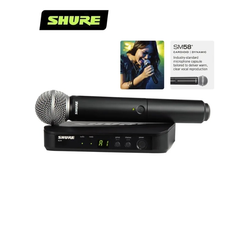 Shure Mic Mv7 - Shure BLX24 Drahtloses Systemmikrofon für Live-Auftritte