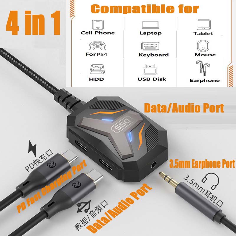 Cable Extension 3.5 - Typ-C-Splitter USB-C auf 3,5mm Stereo-Klinkenstecker Kabeladapter